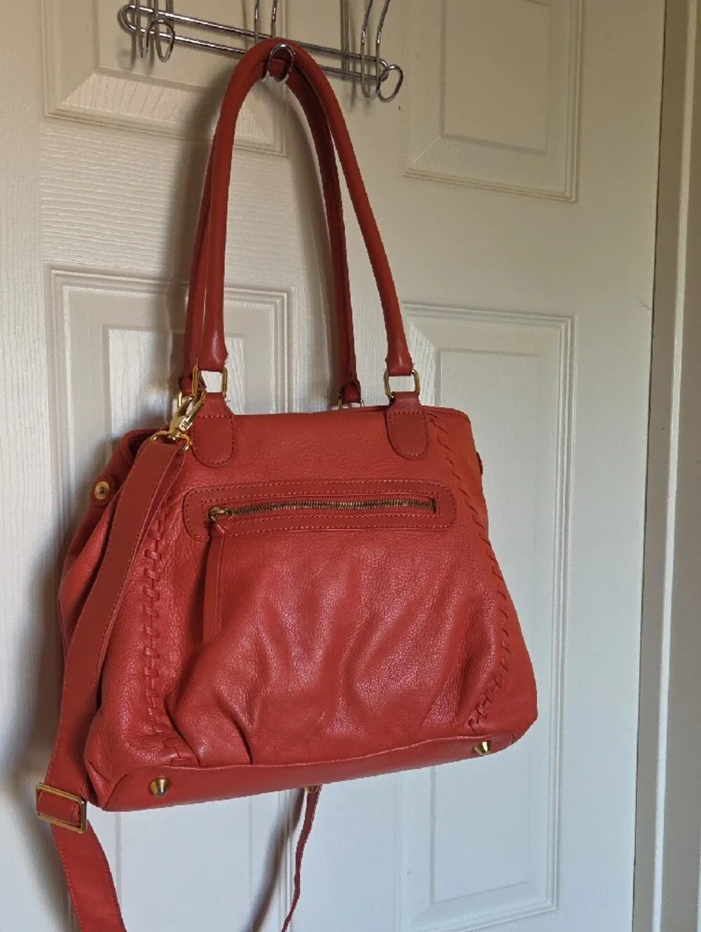 Isabella Fiore Satchel Shoulder Bag with Floral Tassel Applique